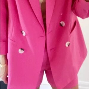 Sanctuary Women Hot‎ Pink Double Breasted Blazer Jacket Size Medium